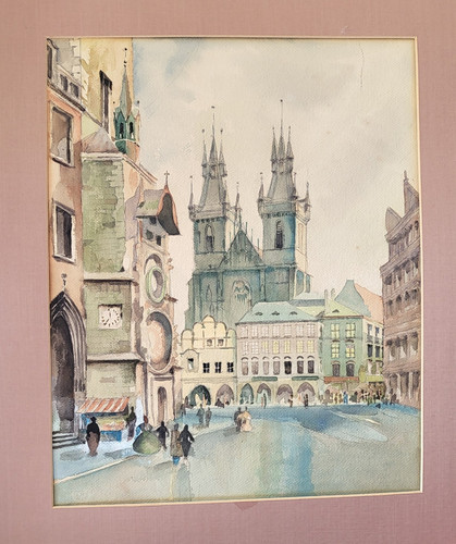 Aquarell gemälde stadtbild - aquarell,