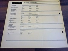 ROVER Serie 100 Service Daten