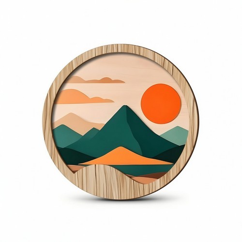 Wandbild aus holz modern - aus,
