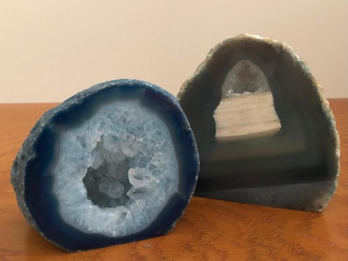 Achat geode blau weiß - achat,