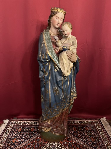 Antike madonna skulptur metall - antike,