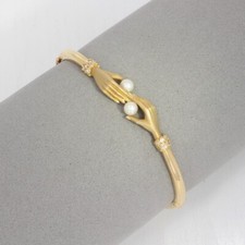 Wert 5500 € Carrera y Carrera Brillant Perl Armreif 750 18 Karat Gelb Gold