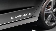 Original Audi Schriftzug Quattro, Audi Dekorfolie Quattro, florettsilber