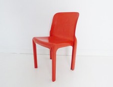 ATEMBERAUBENDER ITALIENISCHER ROTER VINTAGE ARTEMIDE VICO MAGISTRETTI SELENE STUHL - 1960er