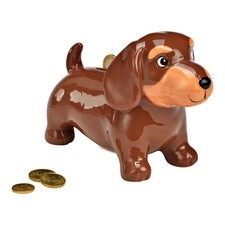 Spardose Dackel Reise Kasse Weltreise Urlaub Sparschwein Sparbüchse Hund
