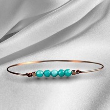 Aquamarine Bangle - Rose Gold