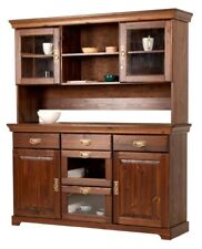 Buffet Kiefernholz kolonialfarben Schrank Vitrine Sidebord mit Aufsatz
