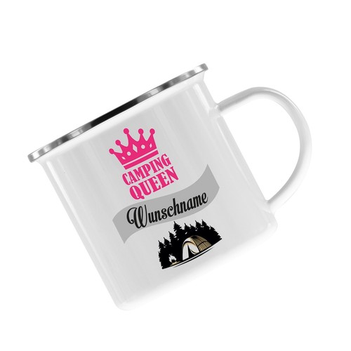 Emaille tasse mit - ,