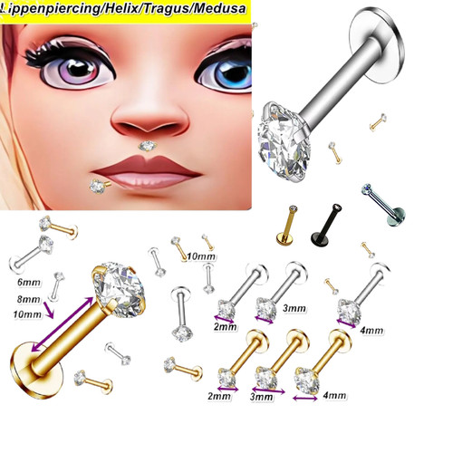 Lippenpiercing labret kristall - labret,