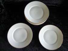 9x Teller Rosenthal Selb-Bavaria Porzellan Kuchen- /Brotteller weiß m. Goldrand