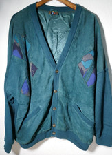 ❤️BAFFO PETROL GRÜNE WILDLEDERJACKE MIT WOLLANTEIL GRÖßE 54 RETRO SELTEN GETRAGE