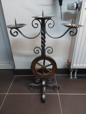 3er Kerzenständer mit Holzrad