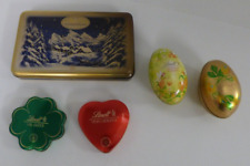 5x schöne alte Blechdose Lindt Schokolade Ostern Elfe Weihnachten Viel Glück