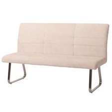 B-Ware Sitzbank MCW-G55, Edelstahl Stoff/Textil Chenille Öko-Tex, 180cm, creme