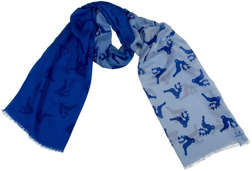 Trachtenschal blau hirsche - trachtenschal,