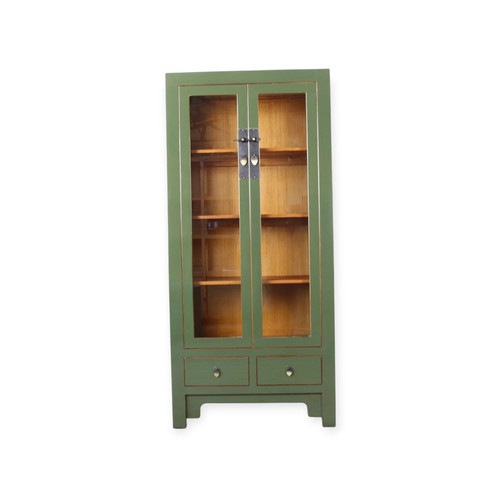 Chinesische vitrine olivgrün - chinesische,