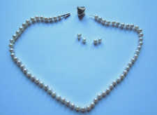 *Perlenkette elfenbeinfarben 46 cm mit Goldverschluss 585, , reparaturbedürftig