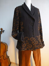 Hofius Wollen Strickweste mit Schösschen, Gr, L, Braun, floralen Muster