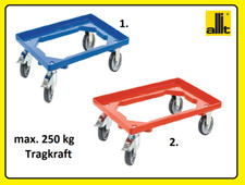 Kistenroller max. 250 kg tragfähigkeit, Gummi-Bereifung, L600xB400 mm/Kunststoff