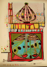 Friedensreich Hundertwasser  homo humus come va 10001 nights  Misch-Foliendruck
