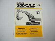 Hanomag 550 C CL Raupenbagger mit 1000 Liter Tieflöffel Prospekt 1981