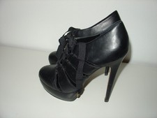 BUFFALO High Heels Plateaupumps Oxford Stiletto Pumps - Leder - Schwarz - Gr. 40