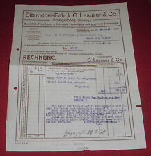 rechnung alt antik g laauser spiegelberg württbg sitz möbel fabrik 1919 papier