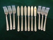 Christofle ARIA Fischbesteck 6 Personen 12 Teile versilbert fast wie neu !