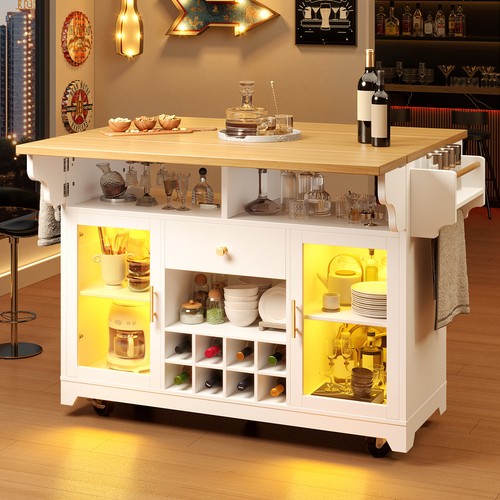 Led kücheninsel mit klappbar - mit,
