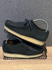 Clarks Originals Wallabee UK 6 schwarzes Wildleder mit natürlicher Kreppsohle