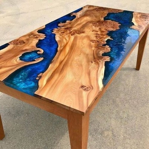 Ocean blue epoxy river - epoxy,