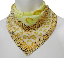 hochwertiges Damen Seidentuch Halstuch Nickituch Punkte Leo grün braun 1458