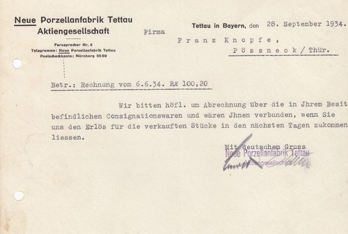 Tettau brief 1934 neue - 1934,,