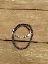 Lederarmband, Flechtoptik, Braun, Energetix, Länge  49 cm