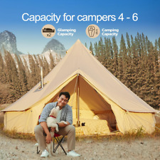 Familien Camping Glockenzelt 4M Jurte Baumwolle Canvas Glamping Wasserdicht 4 Jahreszeiten Tipi