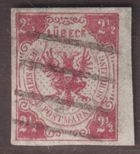 LÜBECK 1+4, Wappen 2 Werte, geprüft, Marken echt, Stempel leider nicht prüfbar