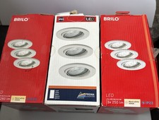 9x Briloner Einbaustrahler Weiß GU10 LED 9x 3W 250-260lm 3000K Schwenkbar Ø86mm
