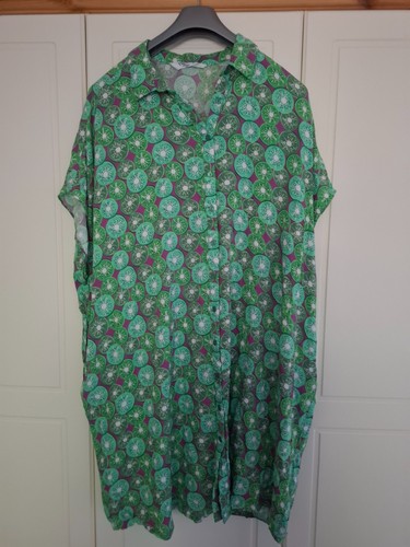 Hemdblusenkleid mit kiwis - hemdblusenkleid,
