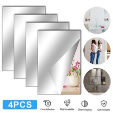 4stk Wandspiegel Spiegelfolie selbstklebend Aufkleber Folie Wandsticker 40*30cm