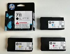4x original hp 711 schwarz gelb cyan magenta hp cz133a hp designjet t120 t520