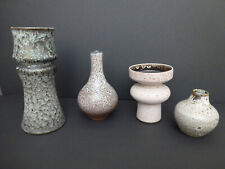 4 Keramik Vasen KTU Unterstab, Töpferei Römhild, DDR Studio Keramik