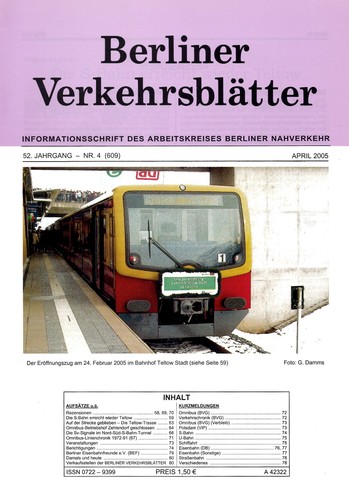 Berliner verkehrsblätter heft - verkehrsblätter,