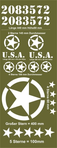 Army stern aufkleber set 20 - stern,