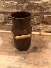 alte Milchkanne Emaille braun