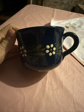 Große alte Kaffeetasse, Tasse, Keramik, handgetöpfert, Elsaß, L. Soufflenheim