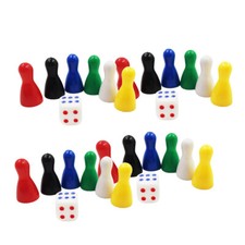 4 Set Plastik Schachfiguren u0026 Würfel Ersatz Brettspiel Zubehör Marker