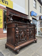 Historismus Anrichte Gründerzeit Buffet Fabelwesen Schnitzerei Neo Renaissance