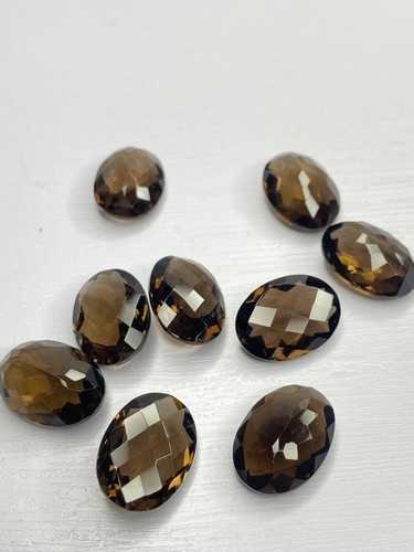 Rauchquarz oval checkerboard - oval,