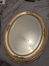 Ovaler Wandspiegel mit Holzrahmen Goldrahmen Wandspiegel