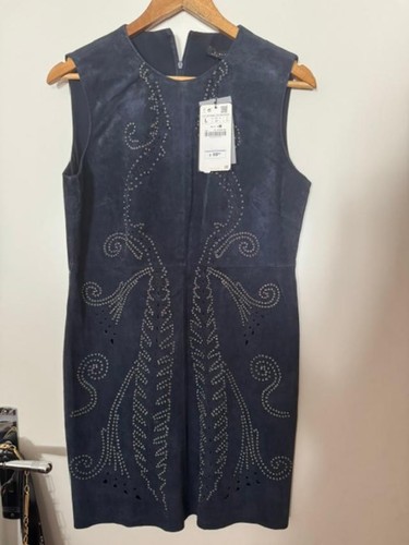 Zara kleid wildleder blau - kleid,,